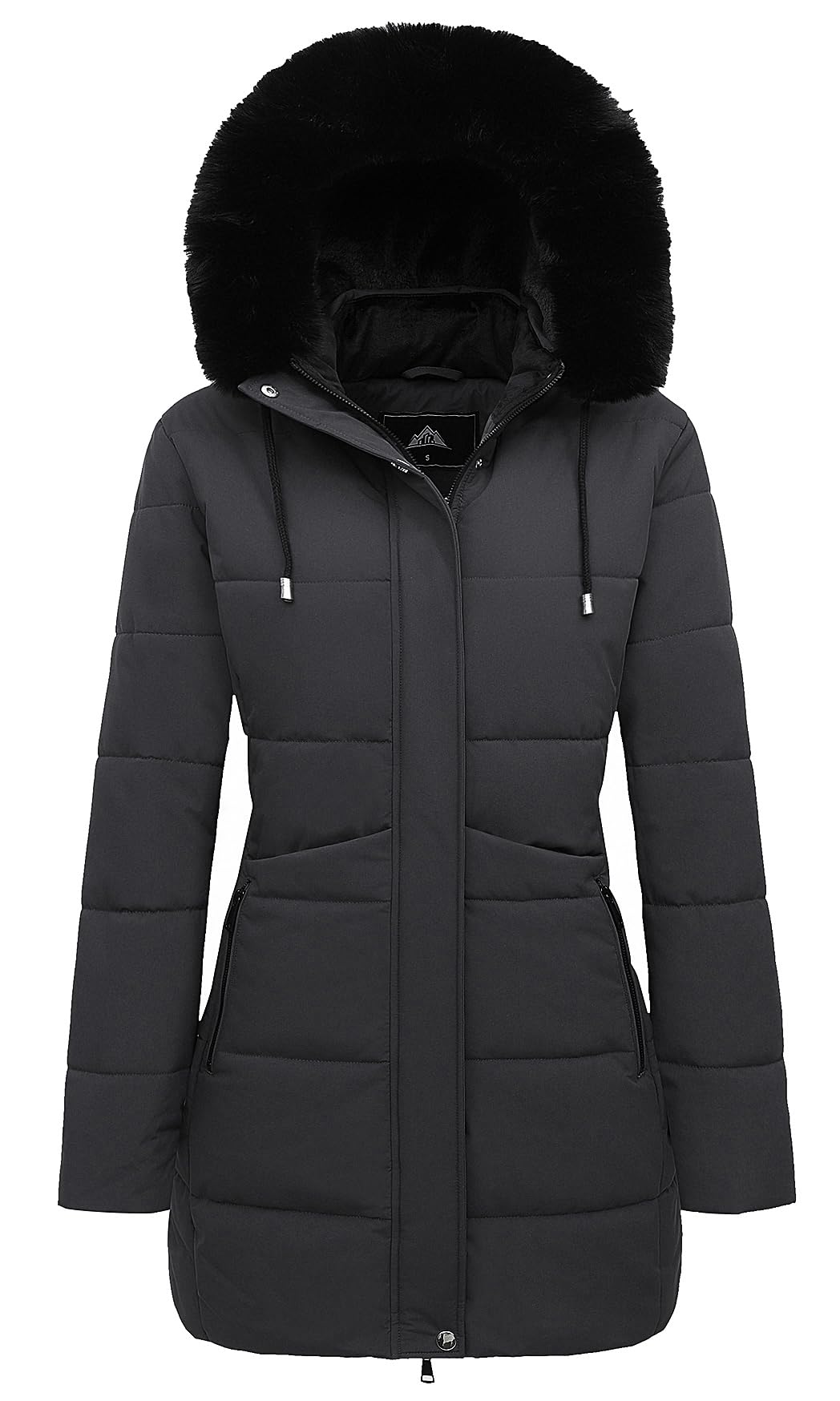 MOERDENG Women's Winter Puffer Coat Thicken Fleece Lined Down Jacket Waterproof Faux Fur Detachable Hooded Parka